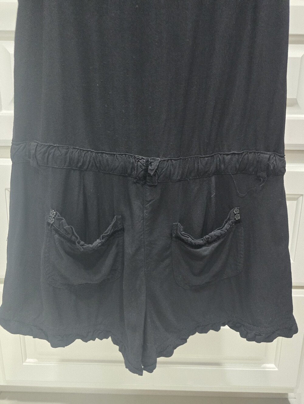 Women’s Black Ruffle Button-Front Tank Top - Picture 5 of 6